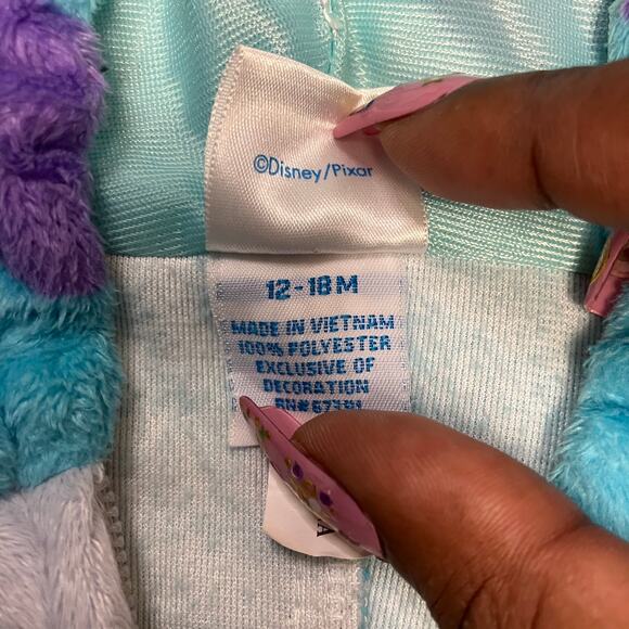 Disney Pixar Monsters Inc Plush SULLY Halloween Costume Blue/Purple 12-18 months - Picture 6 of 10